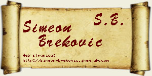 Simeon Breković vizit kartica